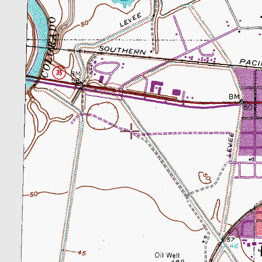 Topographic Map of Matagorda Regional Medical Center, TX