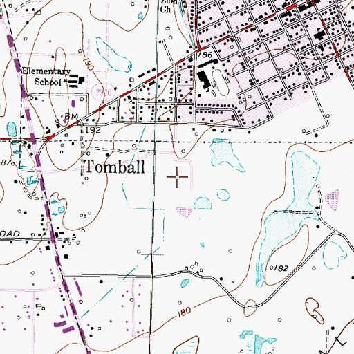 Topographic Map of Tomball Regional Medical Center, TX