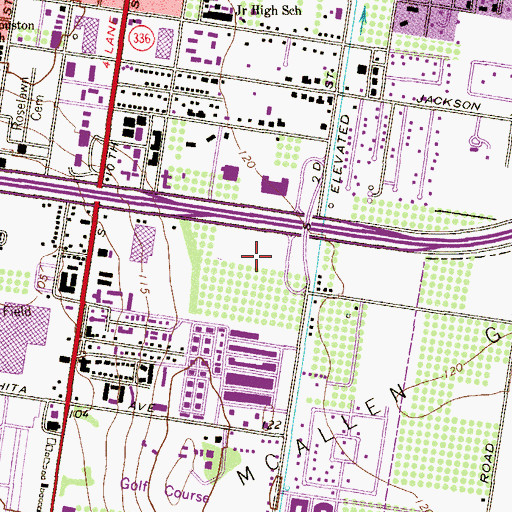 Topographic Map of McAllen Medical Center, TX