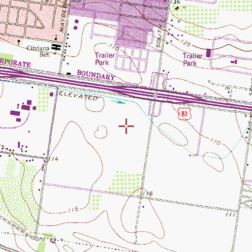 Topographic Map of Mission Regional Medical Center, TX