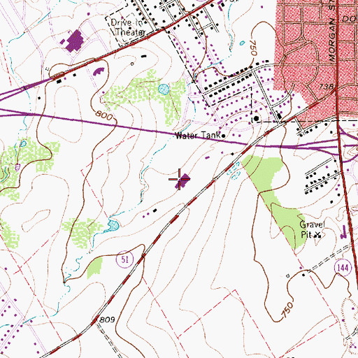 Topographic Map of Lake Granbury Medical Center, TX