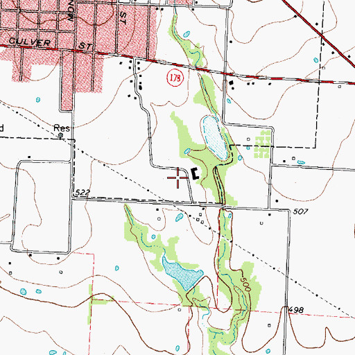 Topographic Map of Hunt Regional Community Hospital at Commerce, TX