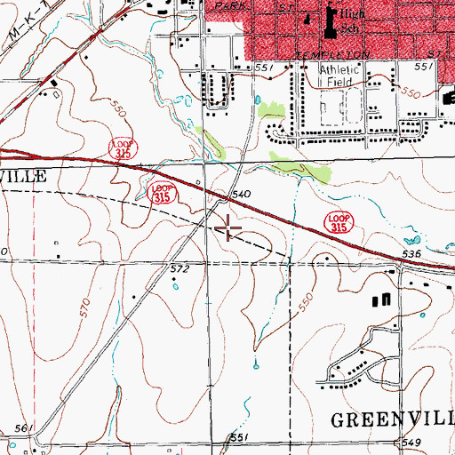Topographic Map of Hunt Regional Medical Center at Greenville, TX
