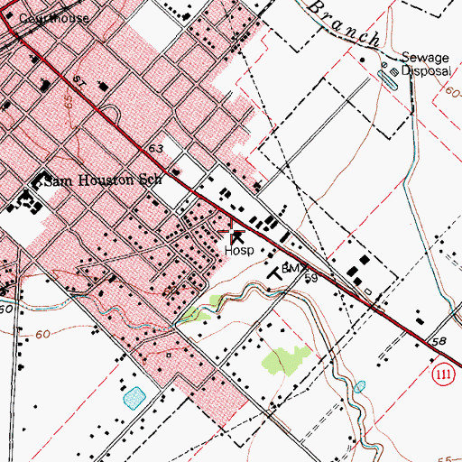 Topographic Map of Jackson County Medical Clinic, TX