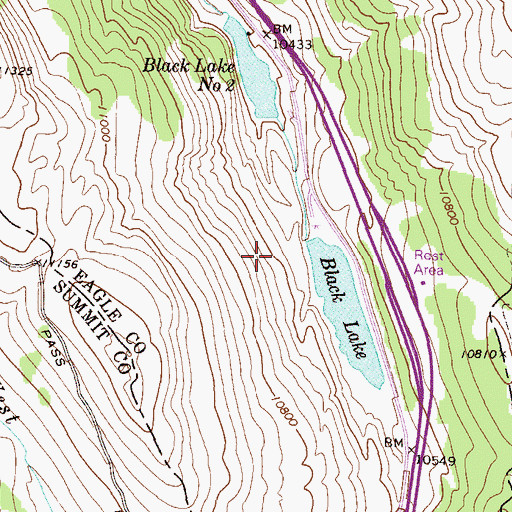 Topographic Map of Black Lake Number 1 Dam, CO