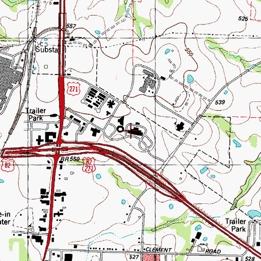 Topographic Map of Paris Regional Medical Center North Campus, TX