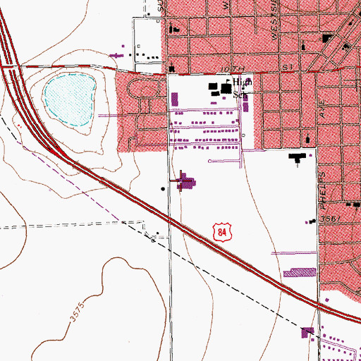 Topographic Map of Lamb Healthcare Center Hospital, TX