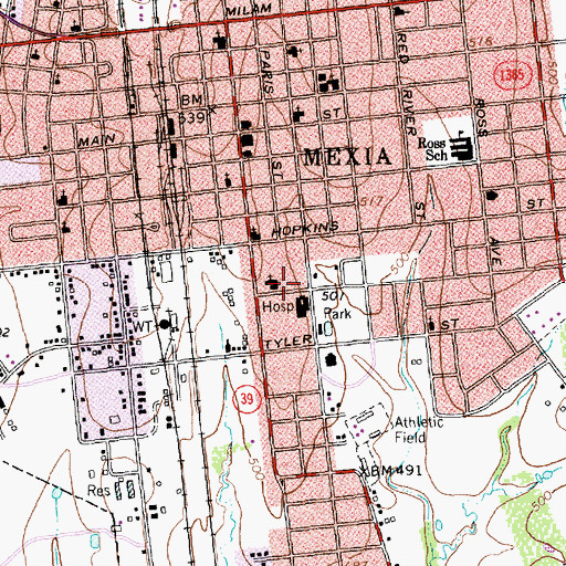 Topographic Map of Parkview Regional Hospital, TX