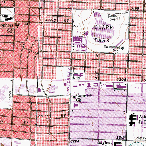 Topographic Map of Highland Community Hospital, TX