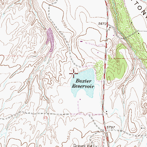 Topographic Map of Baxter Dam, CO