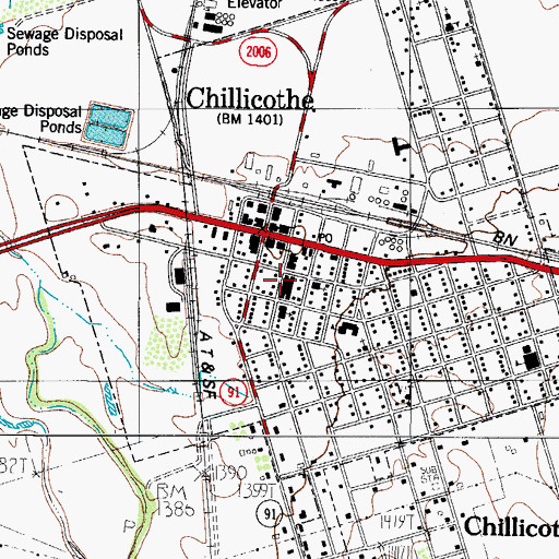 Topographic Map of Chillicothe Hospital, TX