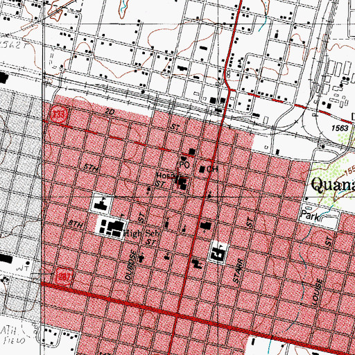 Topographic Map of Hardeman County Memorial Hospital, TX