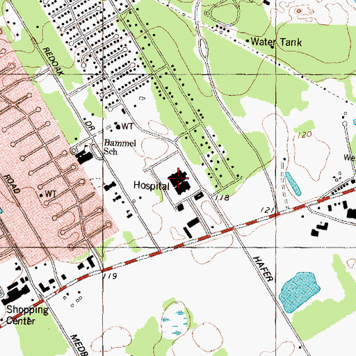 Topographic Map of Houston Northwest Medical Center, TX