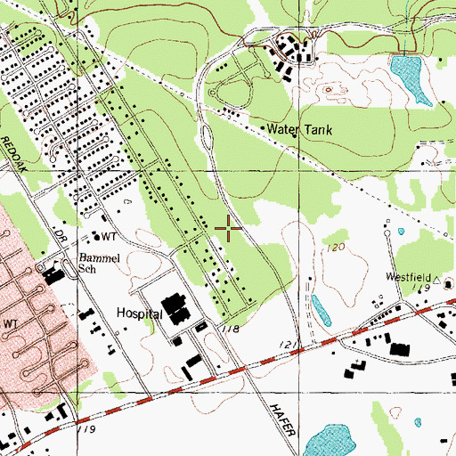 Topographic Map of IntraCare North Hospital, TX