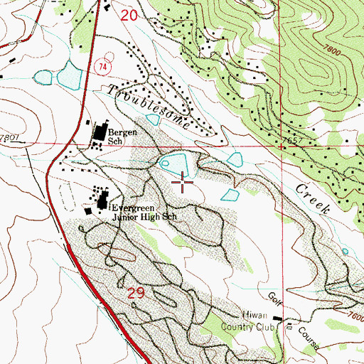 Topographic Map of Hiwan Number 6 Dam, CO