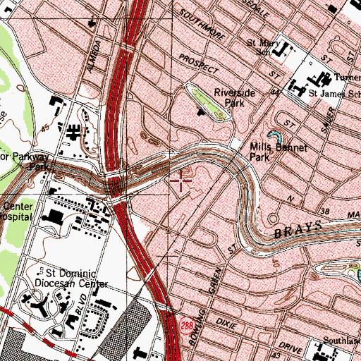 Topographic Map of Harris County Psychiatric Center, TX