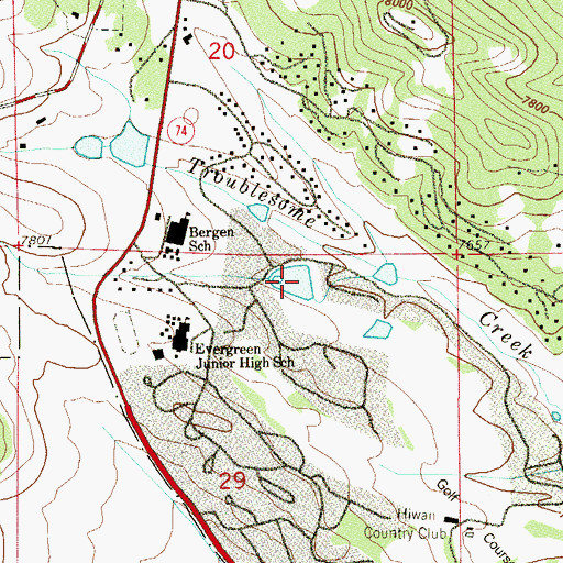 Topographic Map of Hiwan Number 6 Reservoir, CO