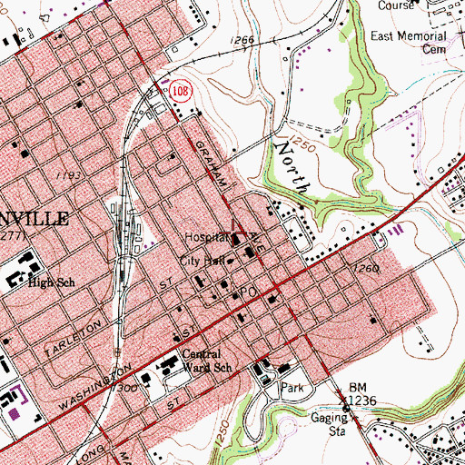 Topographic Map of Harris Methodist Hospital Stephenville, TX