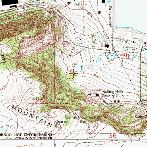 Topographic Map of Rolling Dam, CO