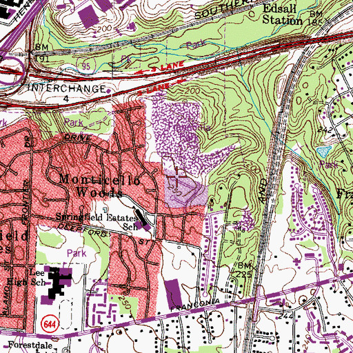 Topographic Map of York manor, VA