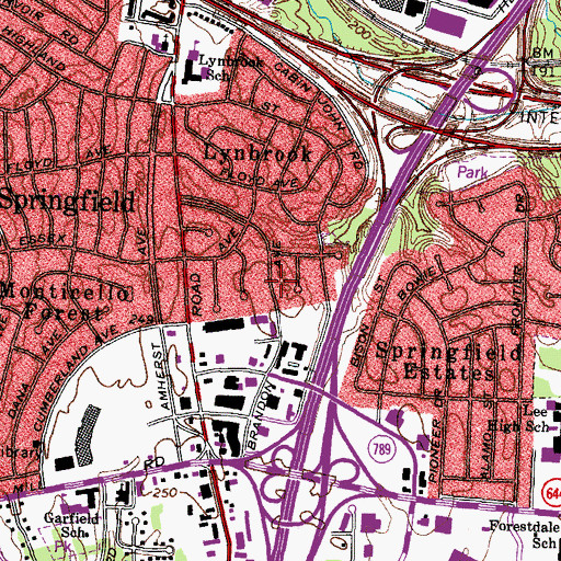 Topographic Map of Yates Village, VA