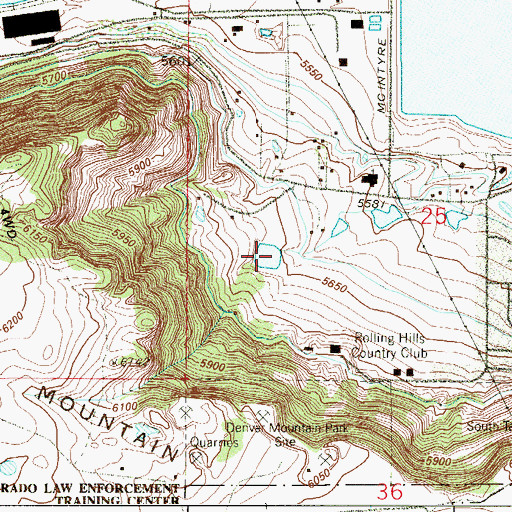 Topographic Map of Rolling Reservoir, CO