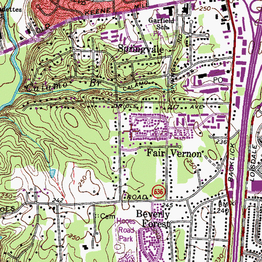 Topographic Map of Fair Vernon, VA