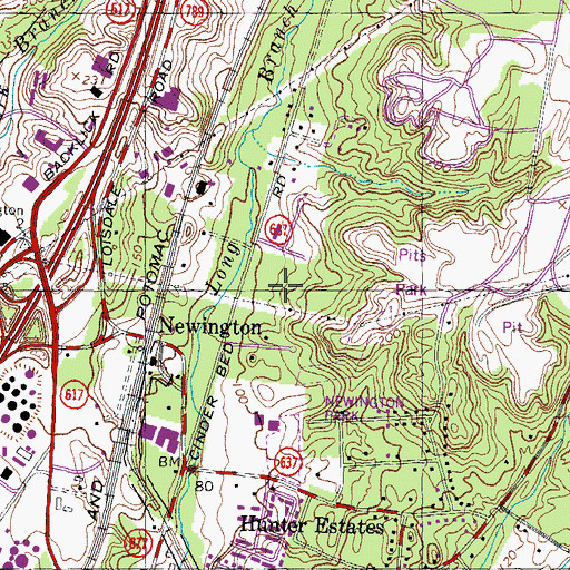 Topographic Map of Allen Industrial Park, VA