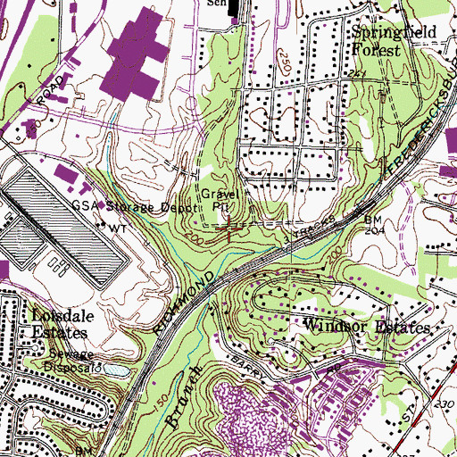 Topographic Map of FRANCONIA/SPRINGFIELD, VA