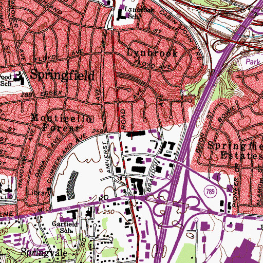 Topographic Map of Concord Shopping Center, VA