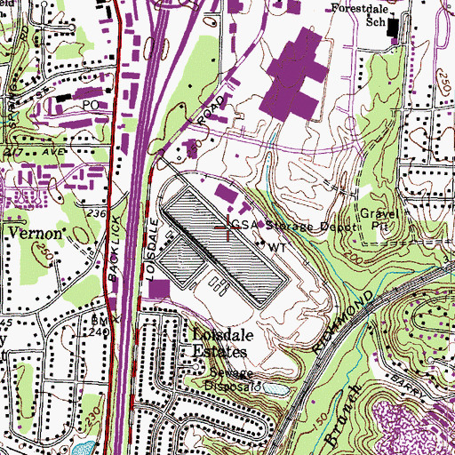 Topographic Map of General Services Administration Storage Depot, VA