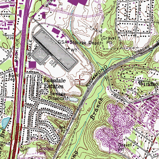 Topographic Map of Springfield Industrial Center, VA
