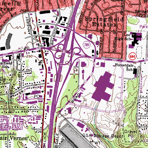 Topographic Map of Loisdale Centre, VA