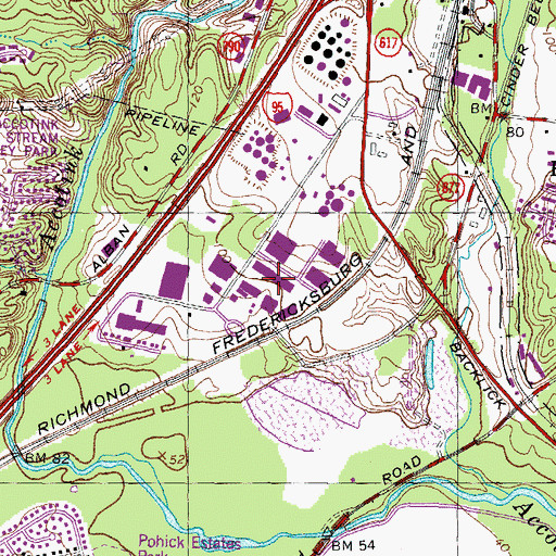 Topographic Map of Newington Commerce Center, VA