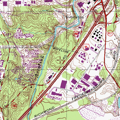 Topographic Map of Alban Industrial Center, VA