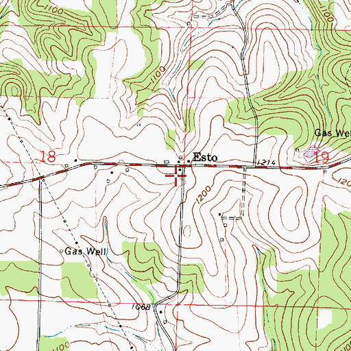Topographic Map of Esto Post Office (historical), OH