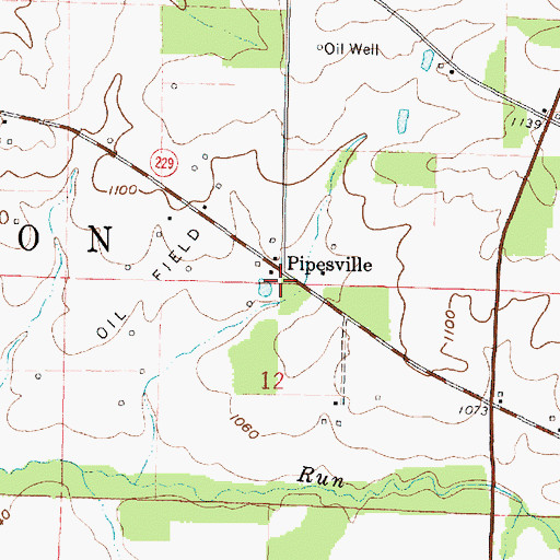 Topographic Map of Pipesville Post Office (historical), OH