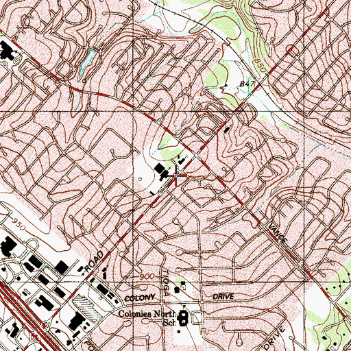 Topographic Map of Saint Matthews Catholic Church, TX