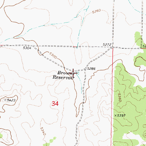 Topographic Map of Browns Reservoir, AZ