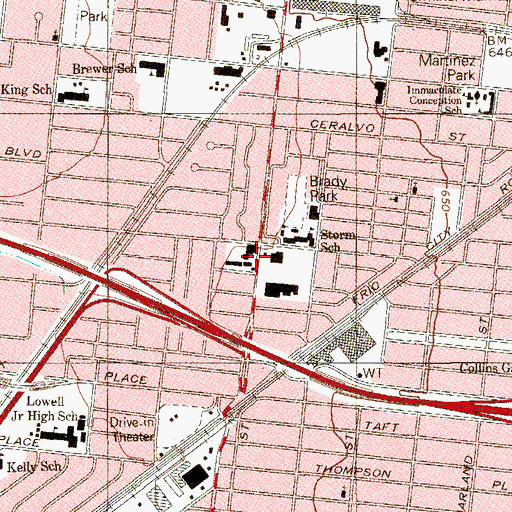 Topographic Map of Saint Stephens Catholic Church, TX