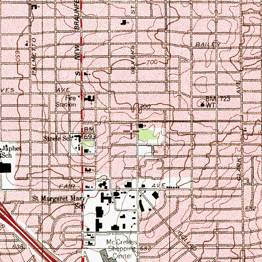 Topographic Map of Alamo City Church of Christ, TX