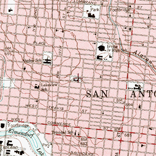 Topographic Map of Christ the King Church, TX
