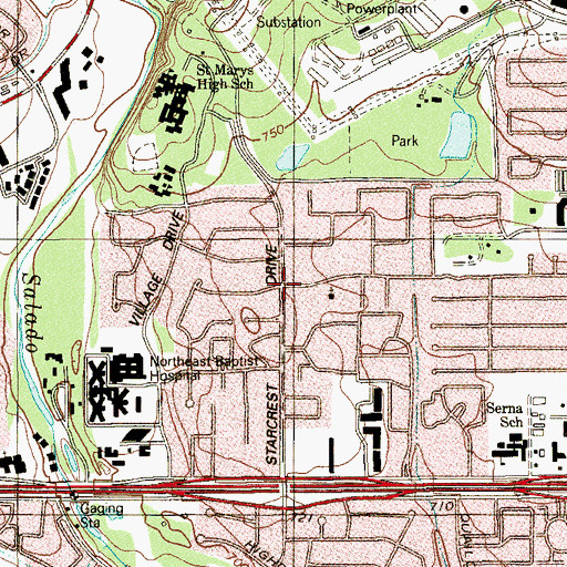 Topographic Map of Church of Reconciliation, TX