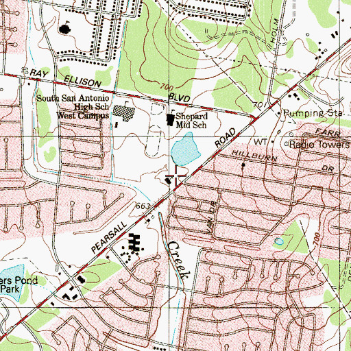 Topographic Map of Divine Providence Catholic Church, TX
