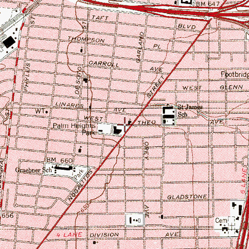 Topographic Map of Ecumenical Catholic Church, TX