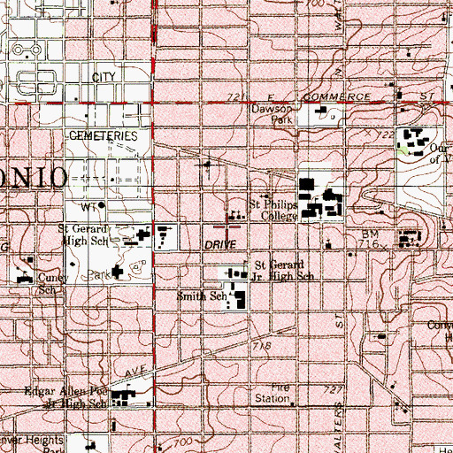 Topographic Map of Holy Redeemer Church, TX