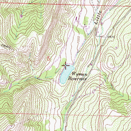 Topographic Map of Wyman Dam, CO