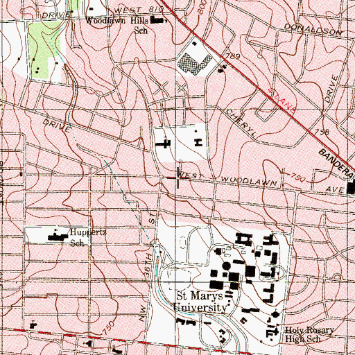 Topographic Map of Infant Jesus of Prague Church, TX