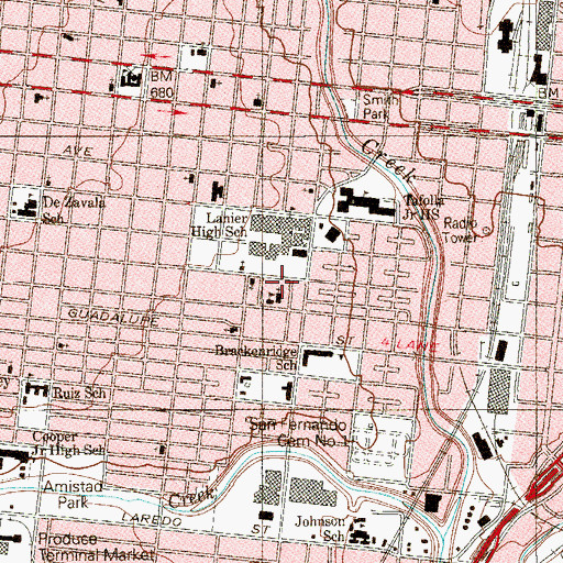 Topographic Map of Our Lady of Guadalupe Church, TX