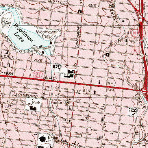 Topographic Map of Our Lady of Mount Carmel Church, TX